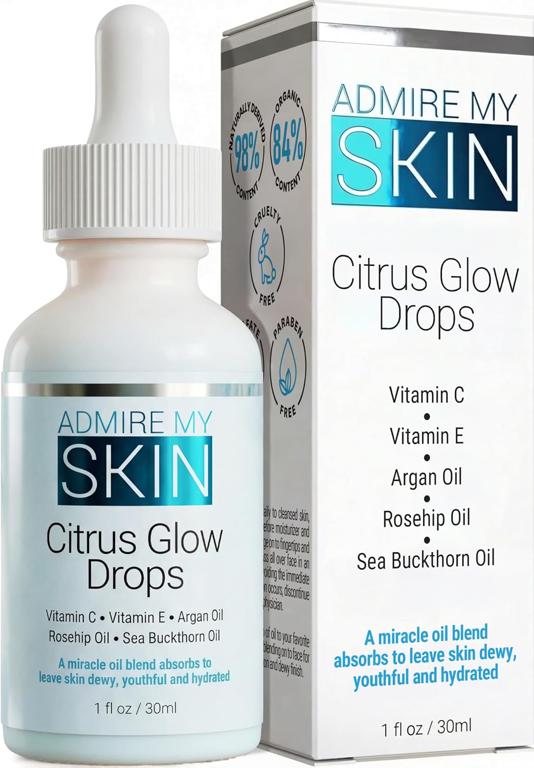 Citrus Glow Drops Vitamin C Gua Sha Oil for Face 1oz