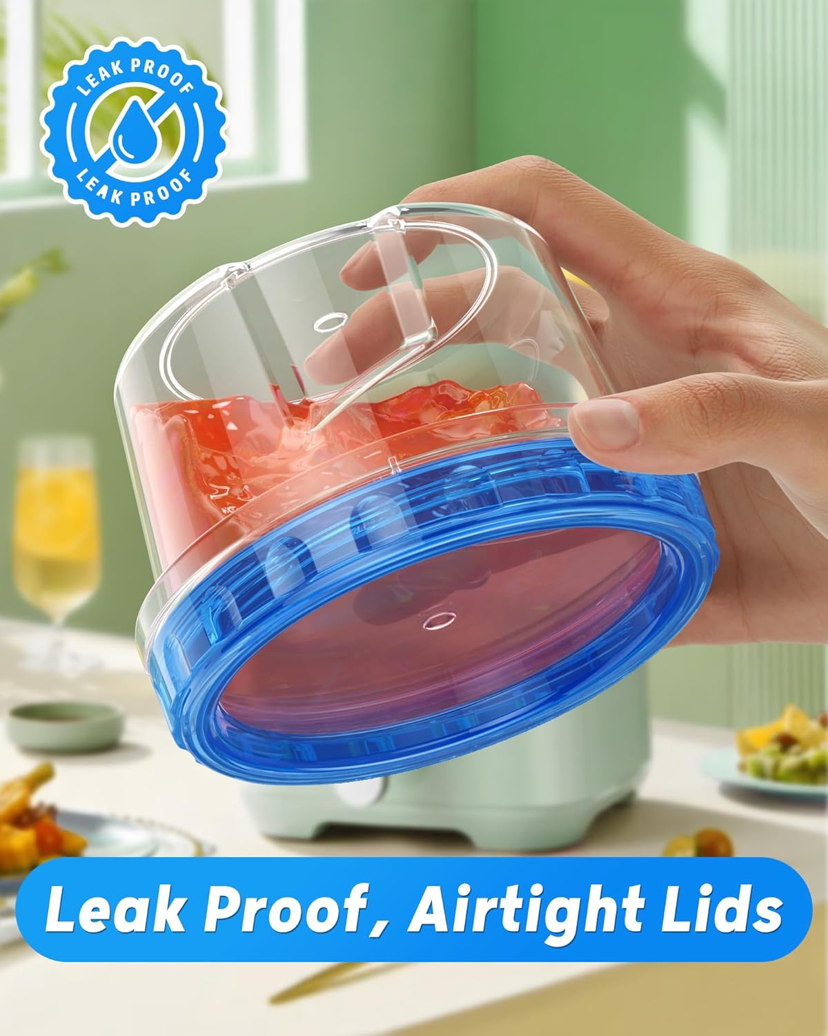 6 Pack-17oz Freezer Storage Containers, Plastic Food Storage Containers with Twist Top Lids, BPA Free and Reusable