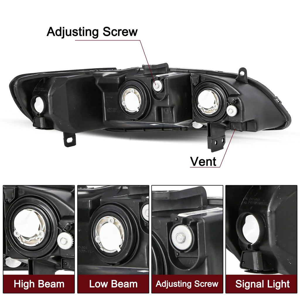 Halogen Headlight Assembly for 1998-2002 Honda Accord