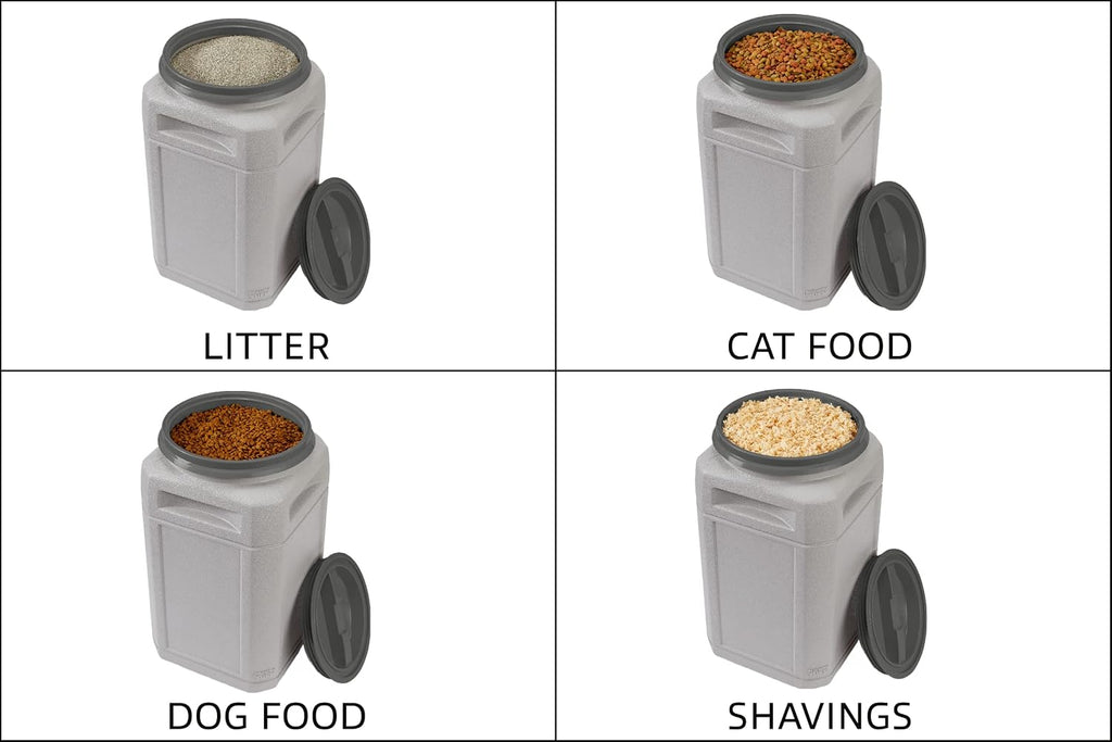 Airtight Dog Food Storage Container – 13 Gal, up to 54 lb Capacity – Cat and Dog Food Container with Twist Lid &