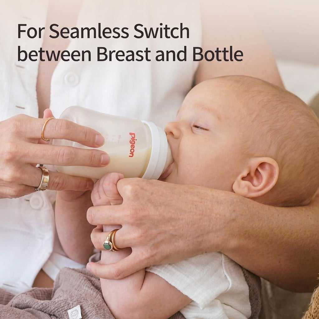 PP Nursing Bottle Wide Neck, Anti-Colic, Streamlined Body, Natural Feel, Easy to Clean, 8.1 Oz(Pack of 4), Includes