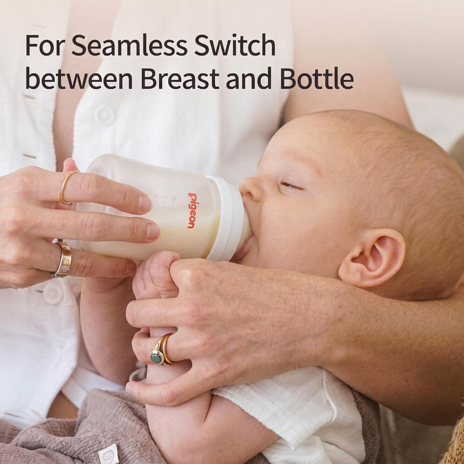 PP Nursing Bottle Wide Neck, Anti-Colic, Streamlined Body, Natural Feel, Easy to Clean, 8.1 Oz(Pack of 4), Includes