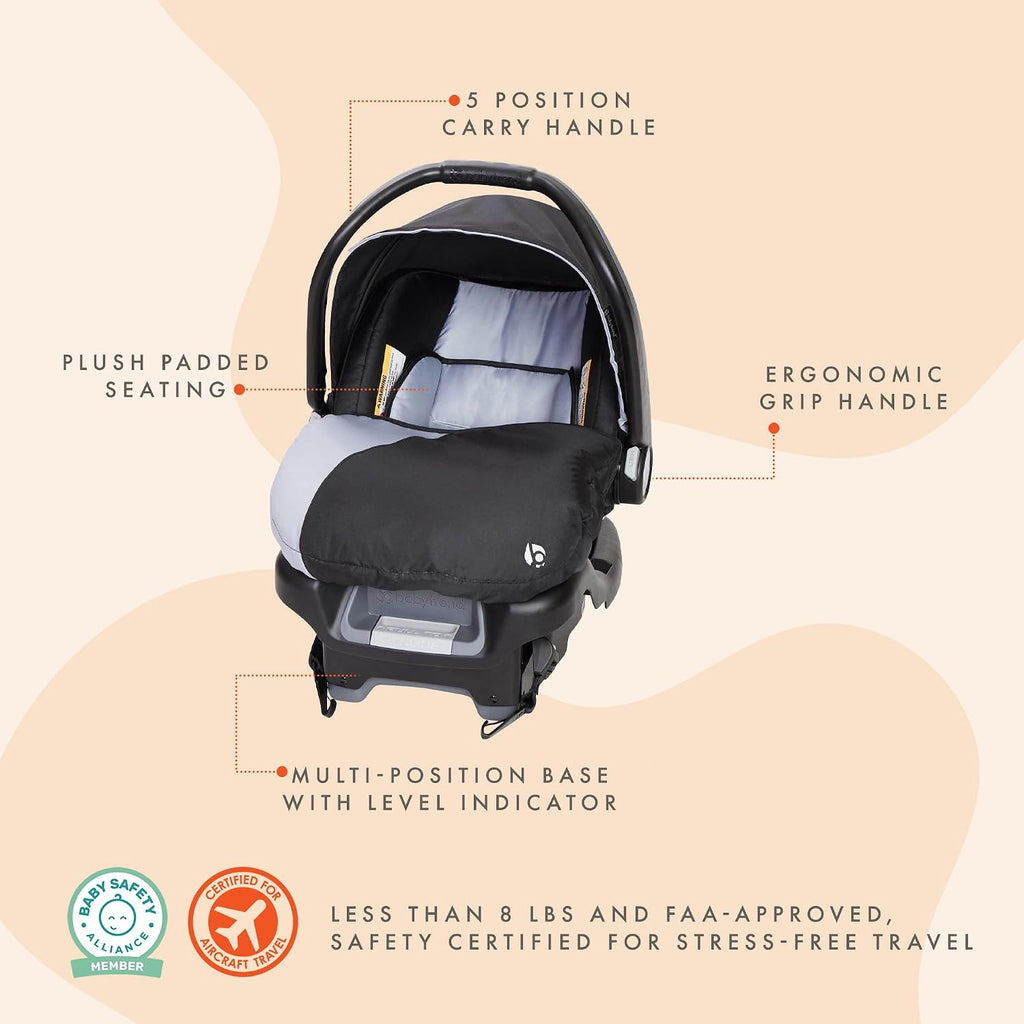 Ally Newborn Baby Infant Car Seat Carrier Travel System with Harness and Extra Cozy Cover for Babies Up to 35 Pounds
