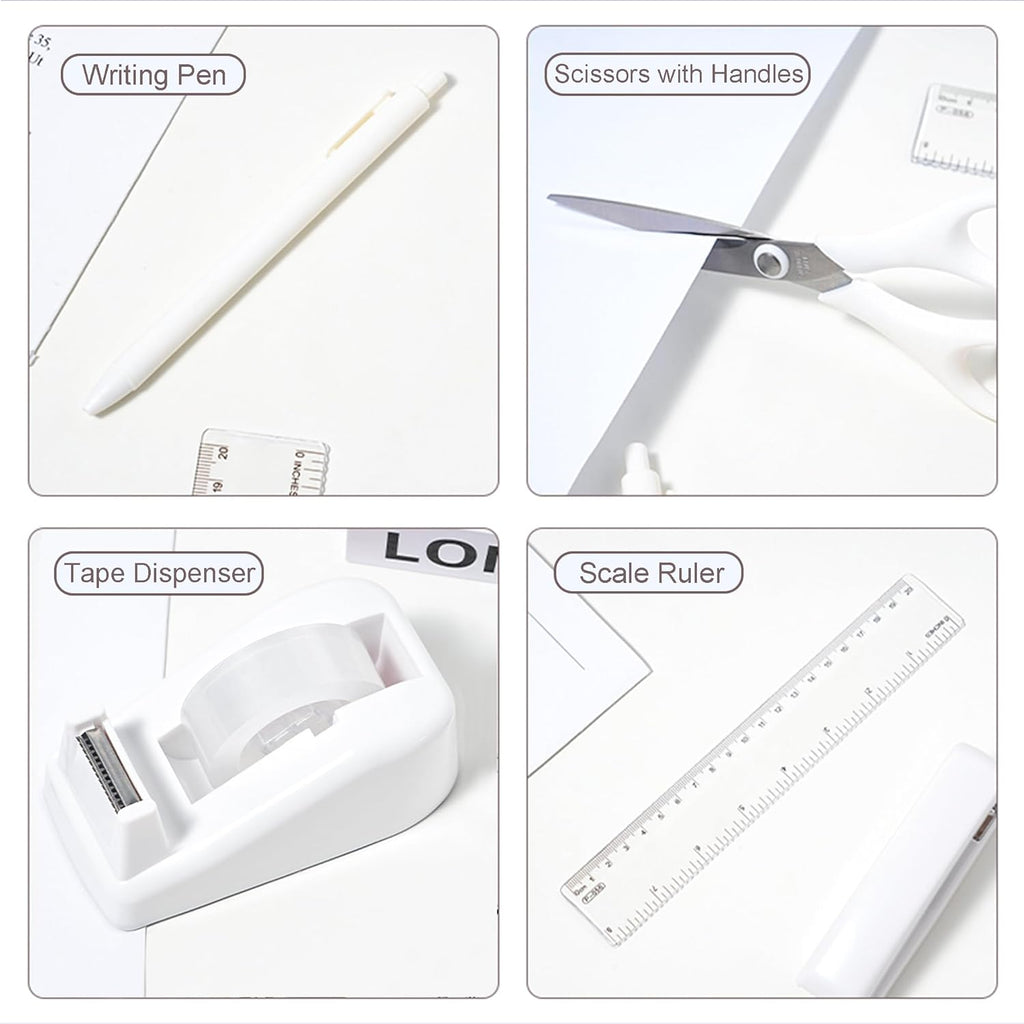 Desk Accessories with Pen Holder, Office Supplies Desk Organizers and Accessories, Tape Dispenser, Stapler, Staple
