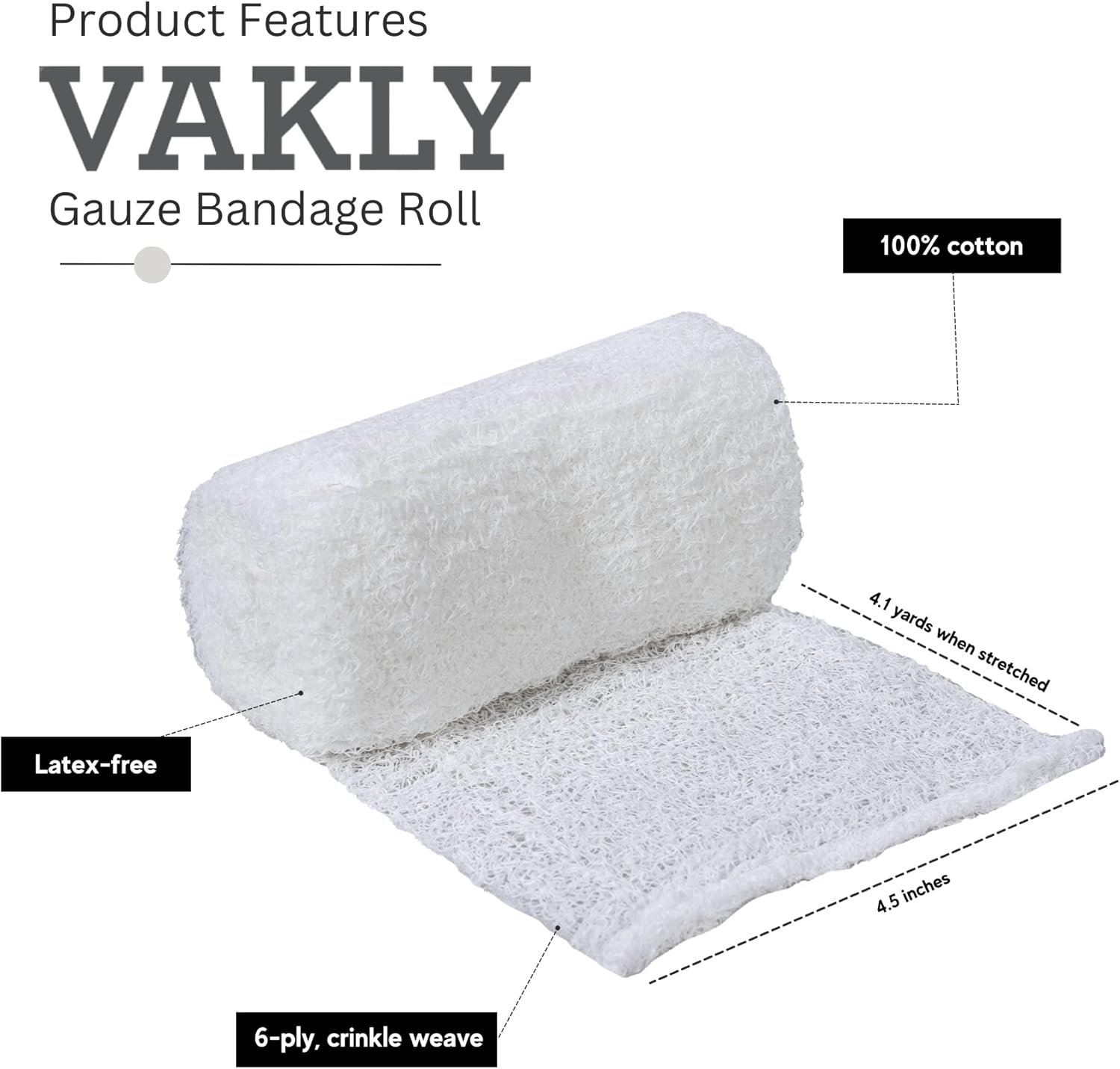 Sterile Kerlix Krinkle Gauze Rolls 4.5x4.1 yd 6-Ply Cotton, 5 Pack | Highly absorbent, wound dressing, first aid