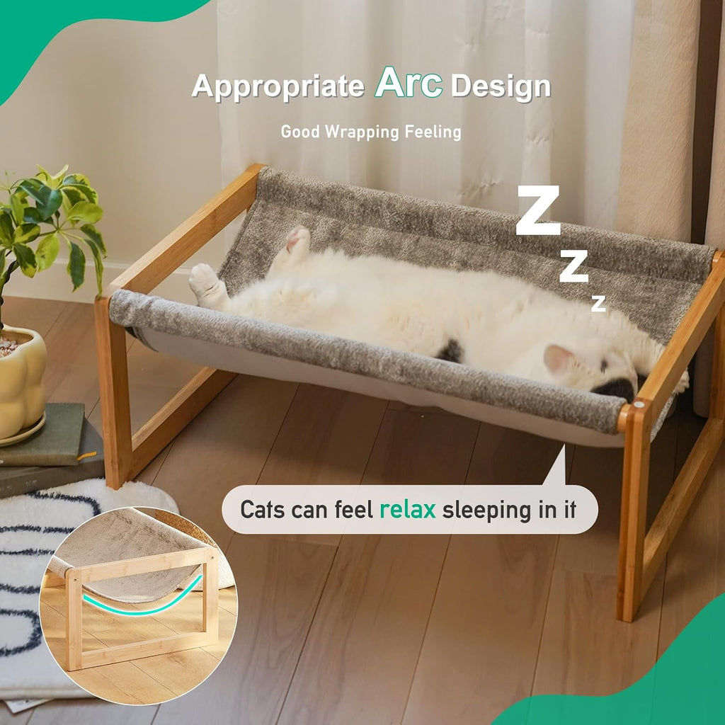 Elevated Cat Bed, Large Hammock for Outdoor, 25 X 16.5 Inch Pet Furniture for Kitty, Puppy, Rabbit, Bunny and Small