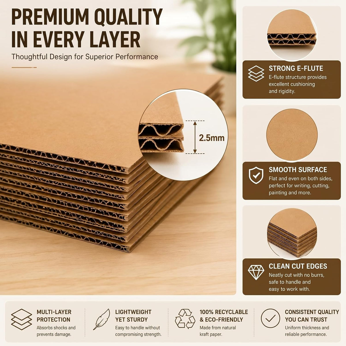 24 Pack Corrugated Cardboard Sheets Set 20 x 30 Inch Kraft Brown Flat Packaging Inserts Packaging Cardboard Inserts