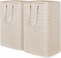 2 Pack Laundry Basket 80L Each, Collapsible Clothes Hamper with Reinforced Handles, Freestanding Waterproof Design