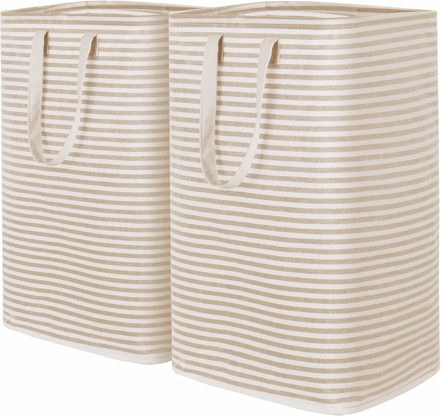 2 Pack Laundry Basket 80L Each, Collapsible Clothes Hamper with Reinforced Handles, Freestanding Waterproof Design