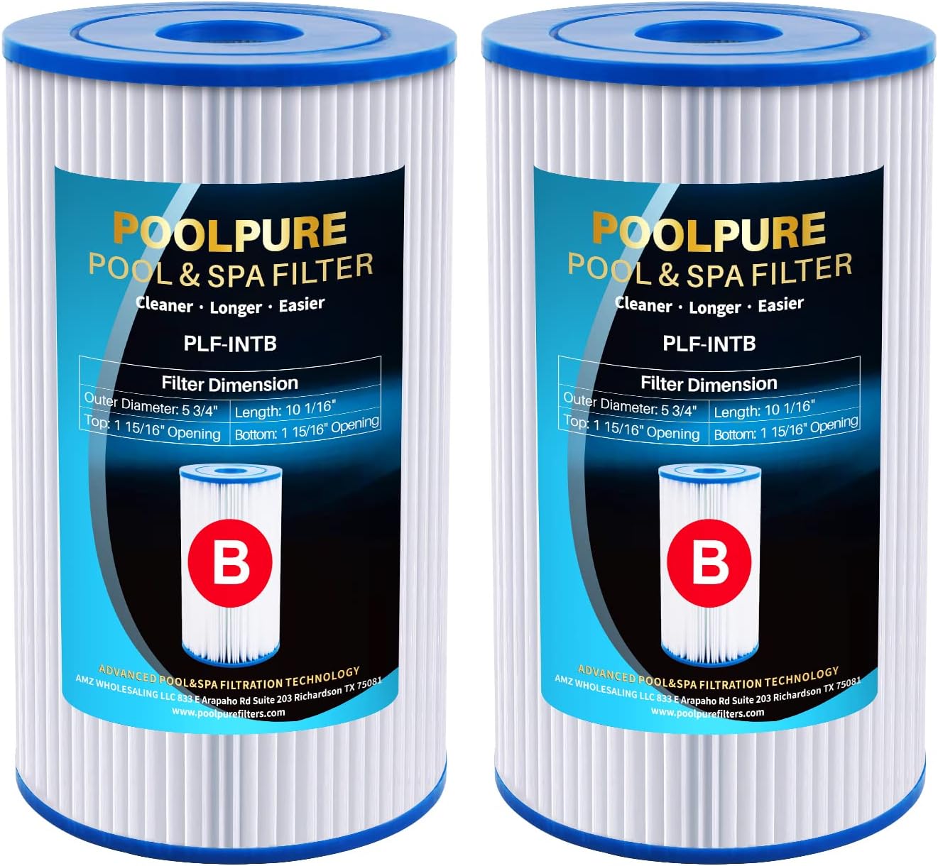 Type B Pool Filters Compatible with Intex 29005E, 29005/59905, JPC01 Type IV-B, 28633EG, 2500 GPH Cartridge Filter