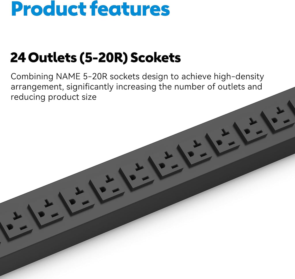 Basic PDU, 30A, 24 Outlets (5-20R), 120V, NEMA L5-30P Input