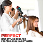 Professional Ionic Curly Hair Dryer with Diffuser, Black/Red