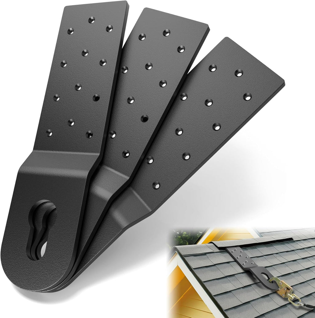 3-Pack Heavy Duty Roof Safety Anchors for Fall Protection, Black