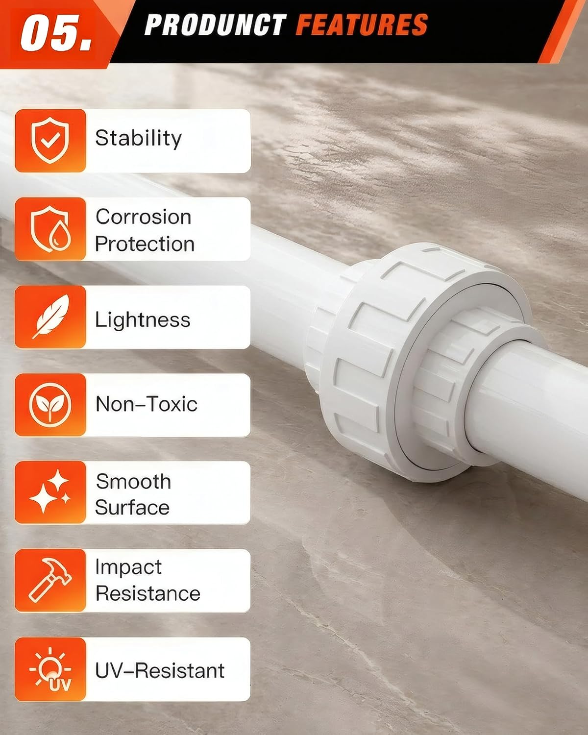 20 Pcs 3/4 Inch PVC Union Coupling, Socket x Socket Schedule 40 PVC Union