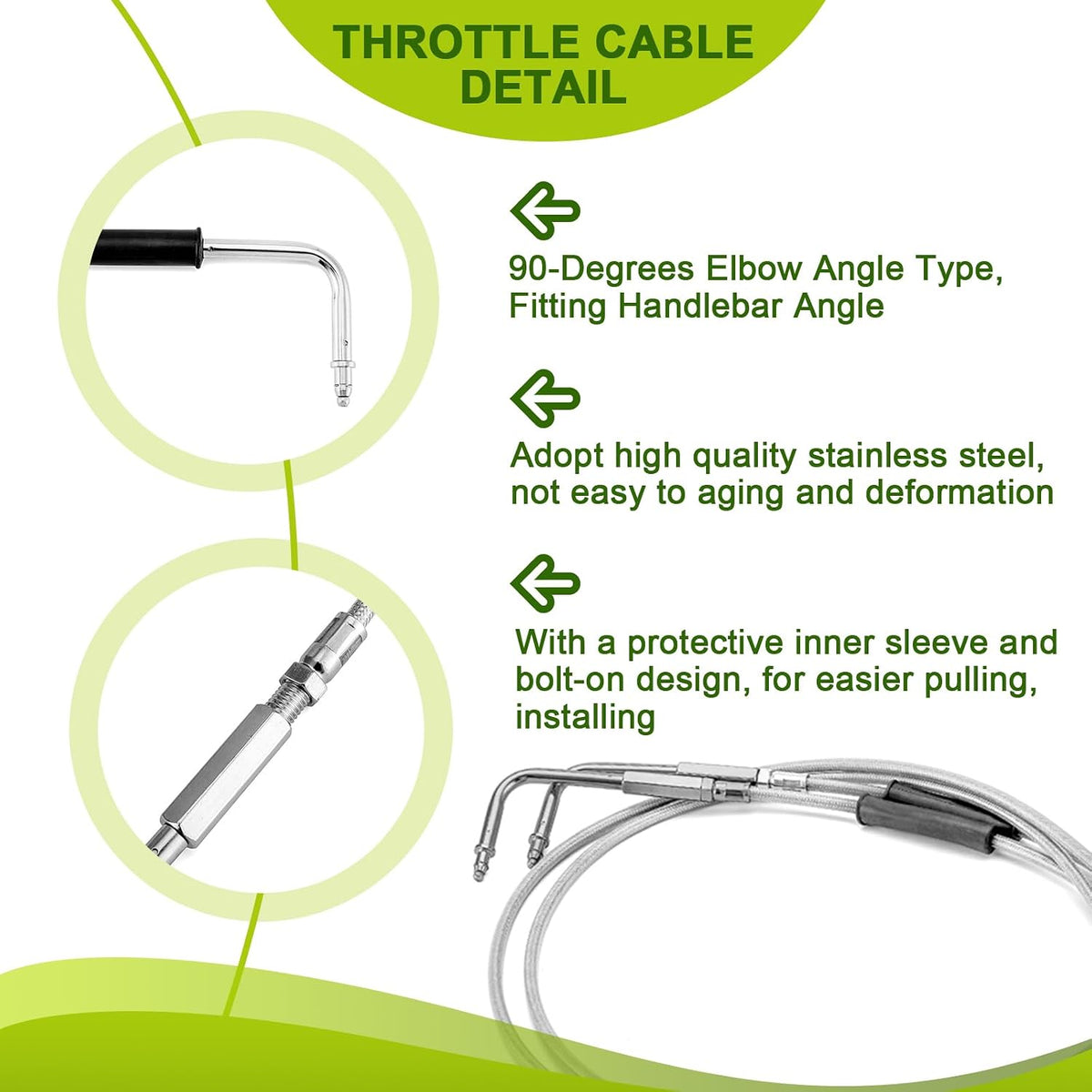 Mofun Throttle/Clutch Cable, Brake Line Fit for Harley Softail 2000-2006