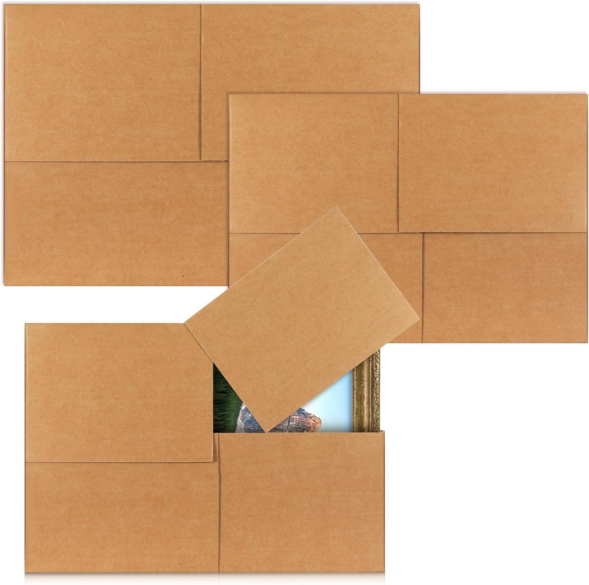 2 Sets 8 Pcs TV Picture Mirror Moving Boxes, 40" x 30" x 4"/60" x 40" x 4"