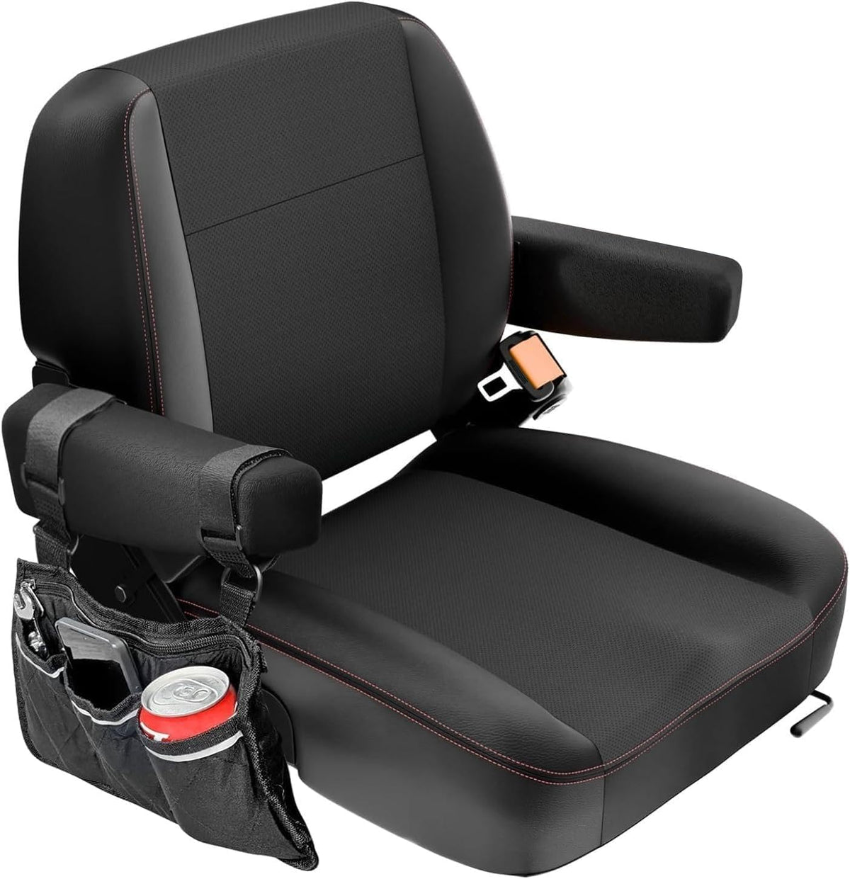 Universal Tractor Seat with Storage Bag, Lawn Mower & Forklift Seat | Comfortable Cushion, Durable Construction and