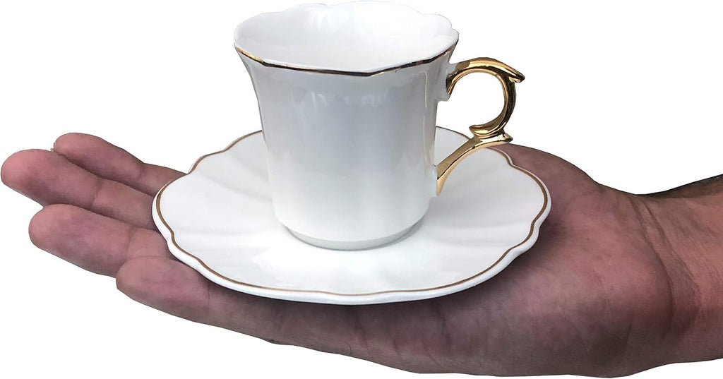 BTaT- Porcelain Espresso Cups Set, 3 oz, 6 Set, Small Coffee Mugs