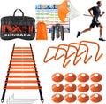 Agility Ladder Speed Training Equipment Set with 20ft Agility Ladder,4 Hurdles,12 Cones,Jump Rope,Running