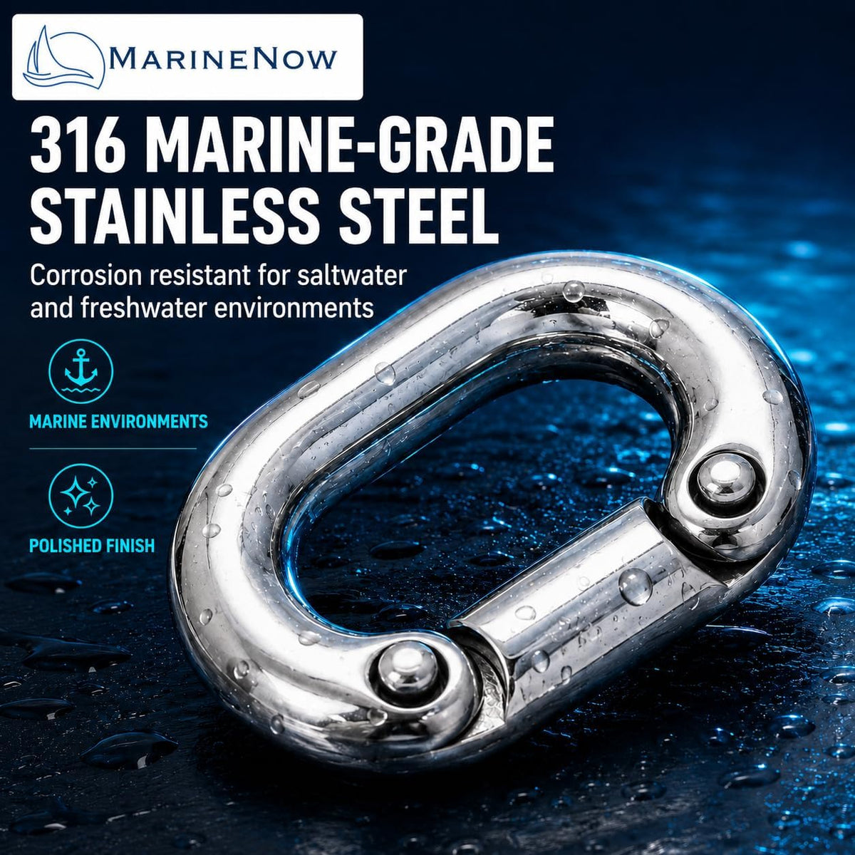 MarineNow 316 Stainless Steel C-Link Split Connecting Link for Anchor Chain