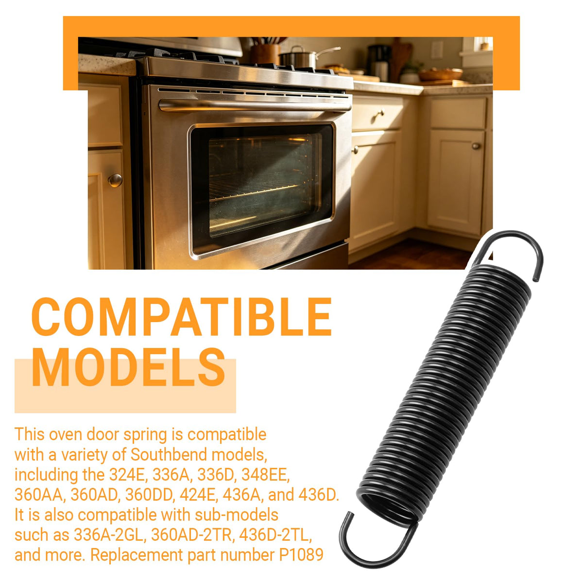 P1089 Oven Door Spring Compatible with Southbend Range Ovens