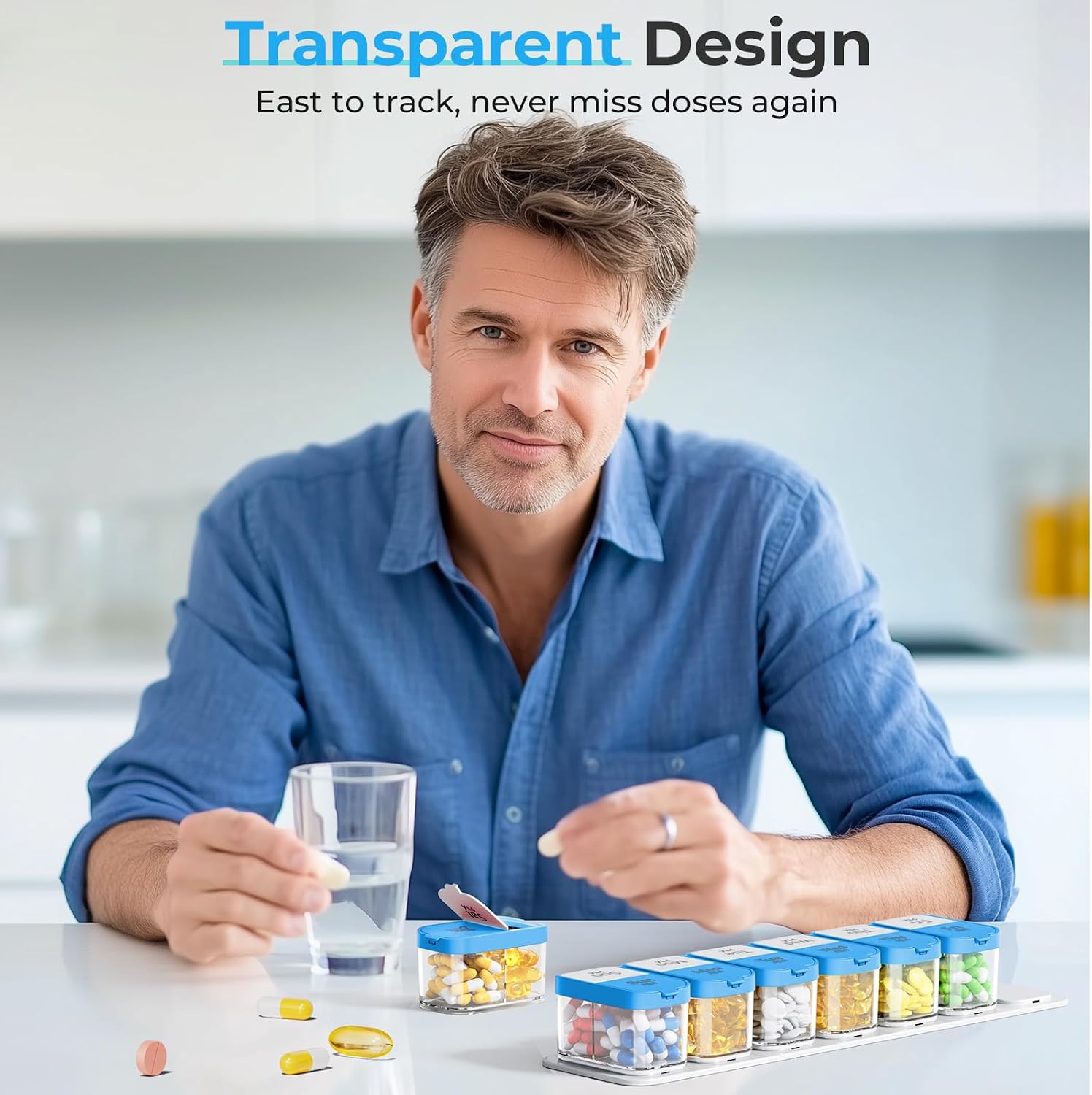 Extra Large Weekly Pill Organizer 2 Times A Day, XL Pill Box 7 Day Am Pm, Jumbo Medicine Organizer to Hold Daily