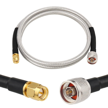 RG8X N Male to SMA Male Cable 3FT,Ultra Low Loss RG8X Stranded Core SMA to N Cable 50 ohm for WiFi Router,GPS
