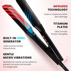 Titanium Flat Iron Hair Straightener Large with Infrared