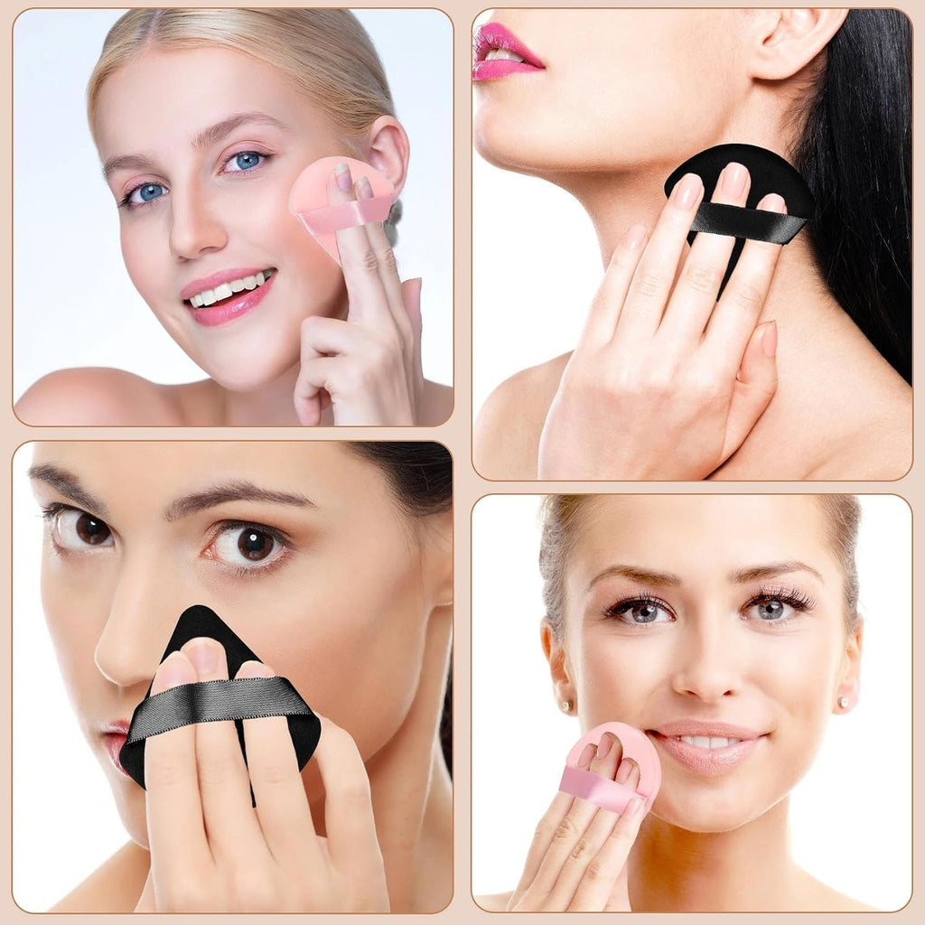 Triangle Powder Puff,Thick Makeup Sponge Powder Puff (48 PinkBlack)