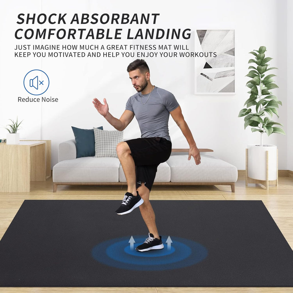 Extra Large Exercise Mat 12'x7'/9'x7'/7'x7'/7'x5'(7mm), High-Density Workout Mats for Home Gym Flooring, Non-Slip