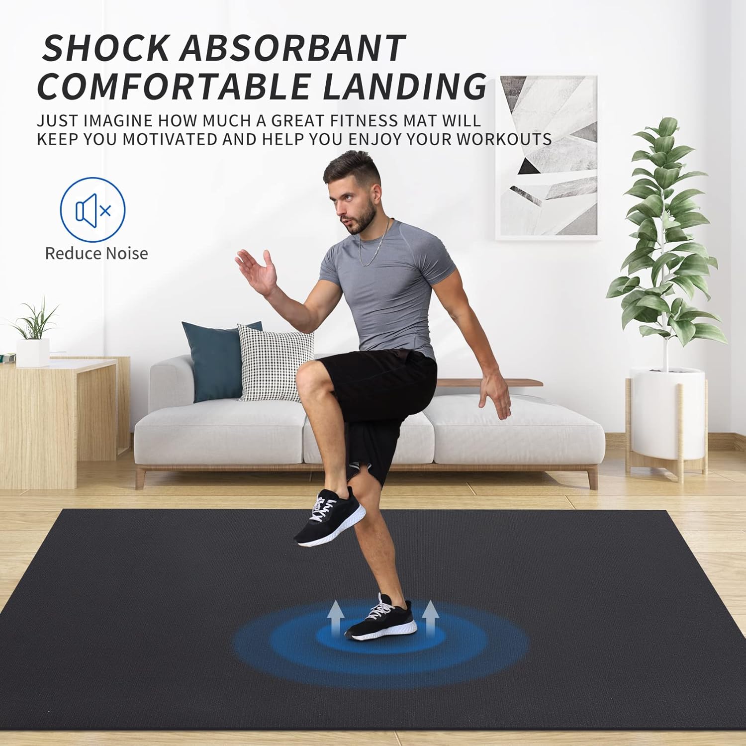 Extra Large Exercise Mat 12'x7'/9'x7'/7'x7'/7'x5'(7mm), High-Density Workout Mats for Home Gym Flooring, Non-Slip
