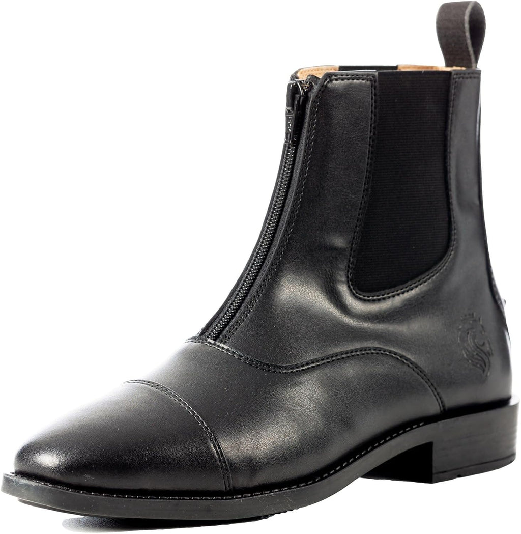 Tyra Womens Zip-Up Starter Paddock Boots | Equestrian Horse Riding Synthetic Leather Boots