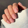 Pink Press on Nails Short Square, 32Pcs 16 Sizes Fake Nails