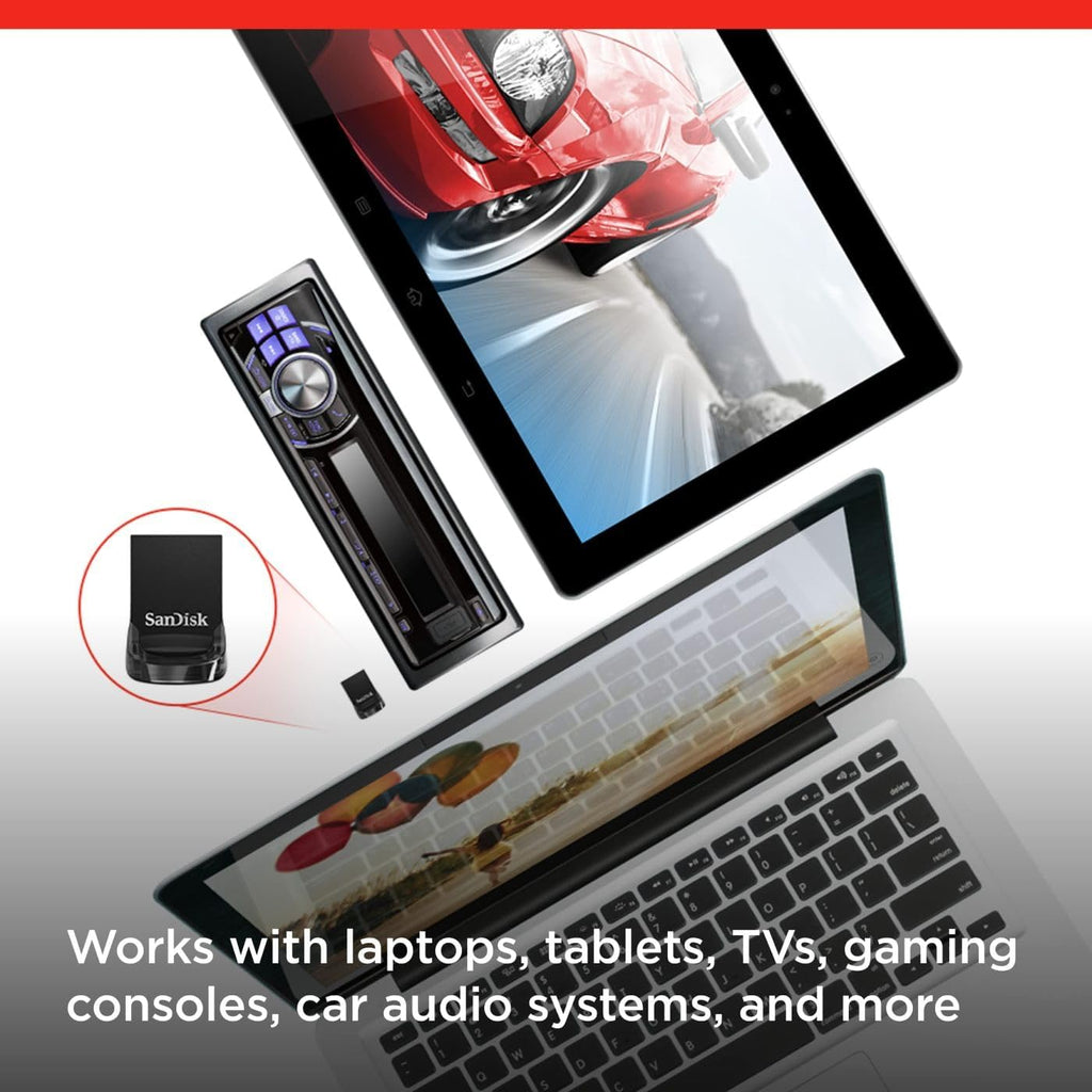 128GB Ultra Fit USB 3.2 Gen 1 Flash Drive - Up to 400MB/s, Plug-and-Stay Design - SDCZ430-128G-GAM46