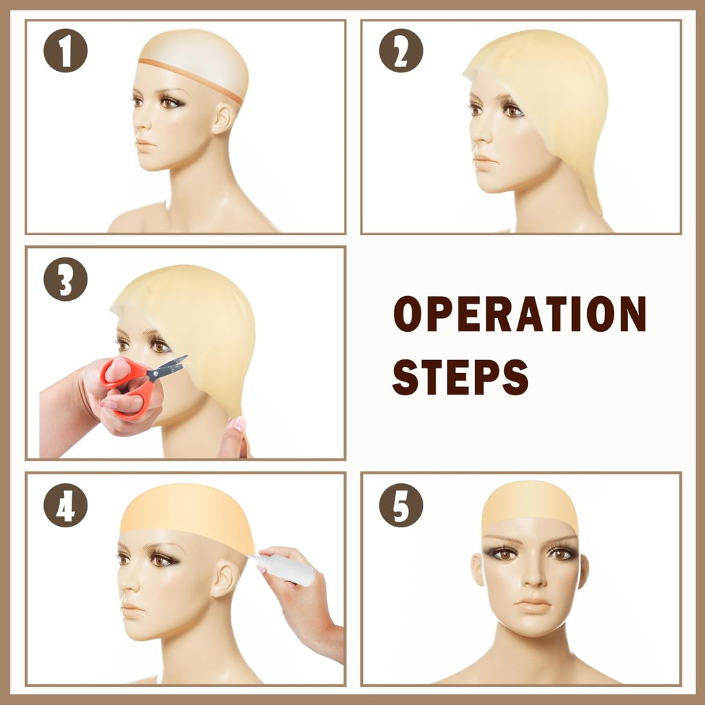 Bald Caps Halloween Makeup Latex Bald Caps for Adult Men Women Costume Accessory
