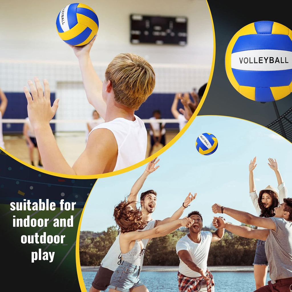 4 Pcs Sport Balls Set Official Size Athletic Balls Include Soccer, Football, Basketball, Volleyball for Indoor
