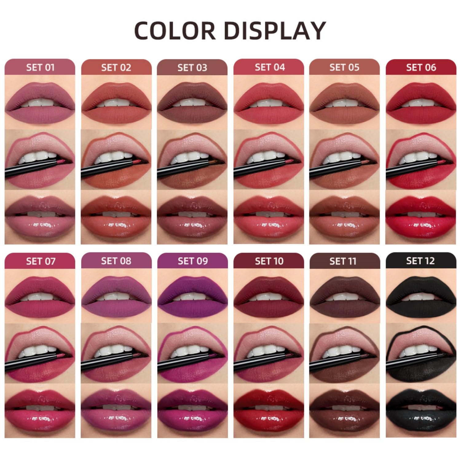 All In One Lip Kit 3 In 1 Smooth Lipliner Lipgloss and Lipstick Set with Matte Velvet Liquid Lipstick Hydrating