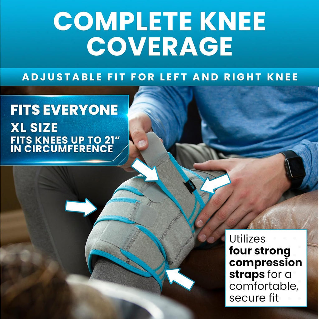 Knee Ice Pack Wrap - Cold/Hot Gel Compression Brace for Pain Relief