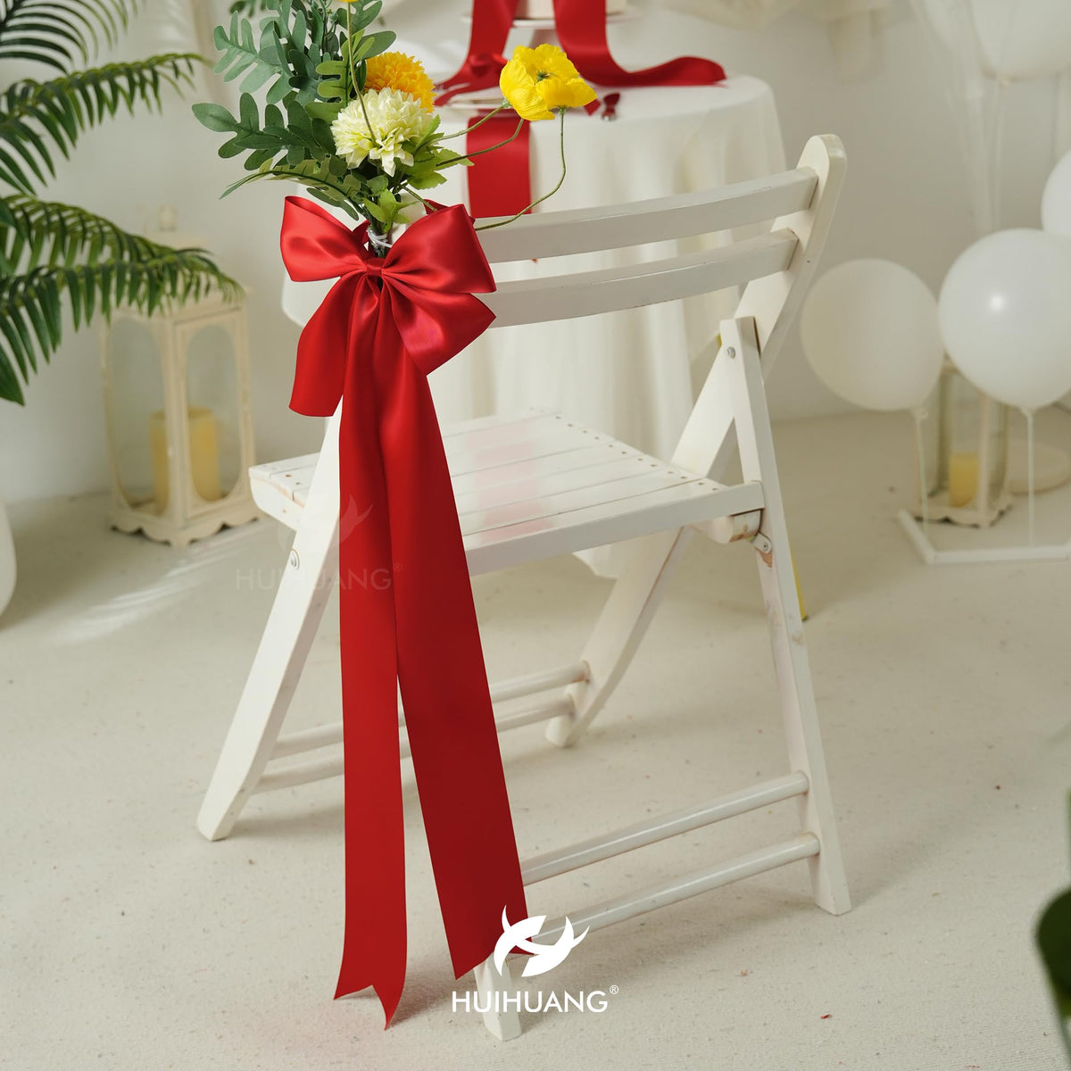 Double Faced 3 inch Satin Ribbon Red Ribbon Continuous 10 Yards