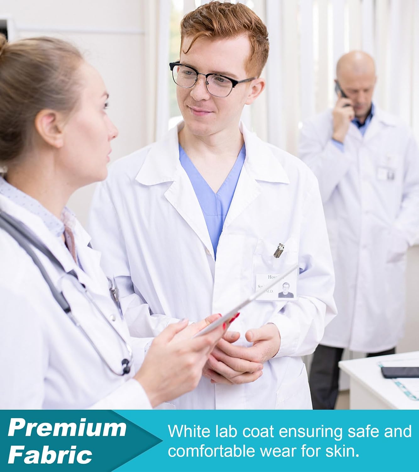 Lab Coat for Men Women,White Doctor Costume Science Medical Coat