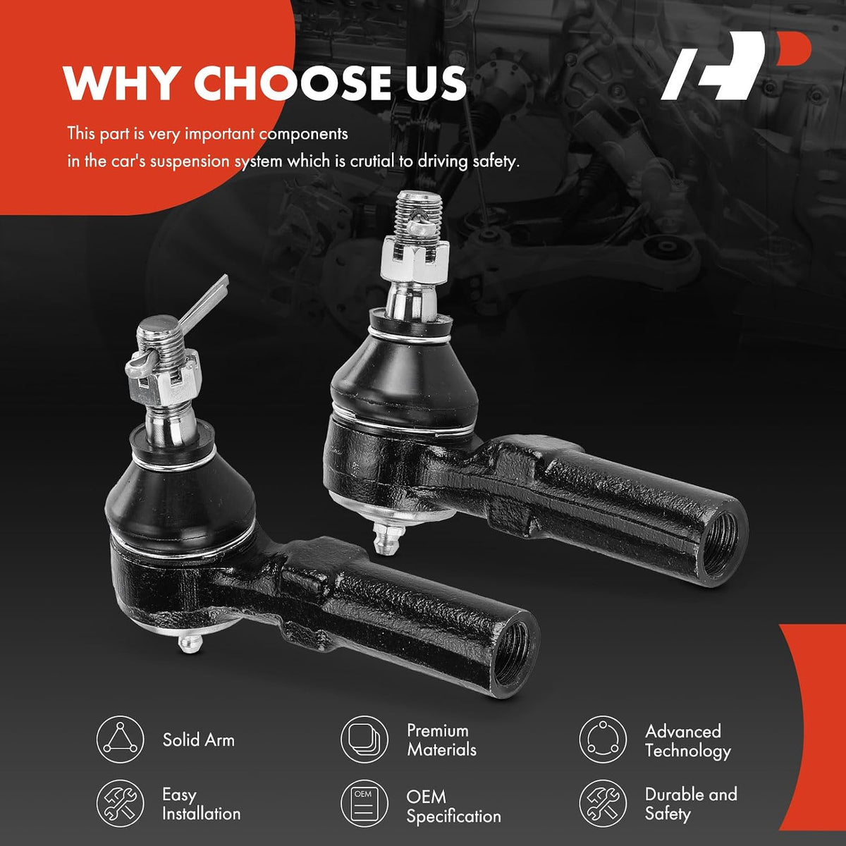 A-Premium Front Outer Tie Rod End, Compatible with Toyota