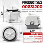 For Bosch SHE88PZ65N/01 Dishwasher Drain Pump Assembly Replacement