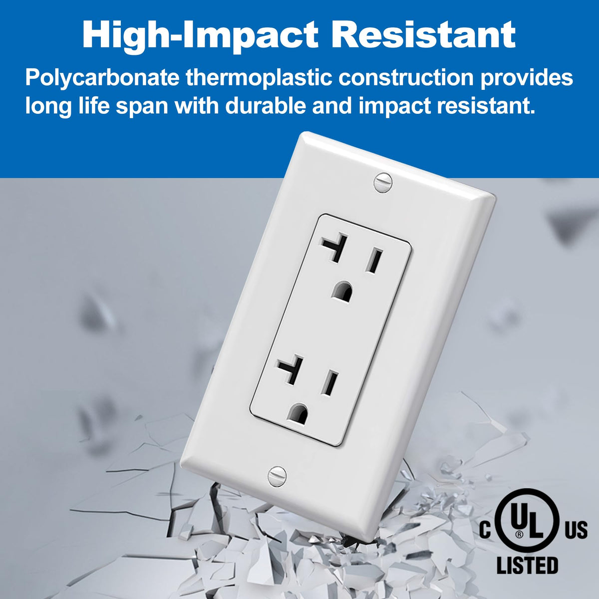 BESTTEN 20 Pack 20 Amp Decorator Receptacle, Electrical Wall Outlet