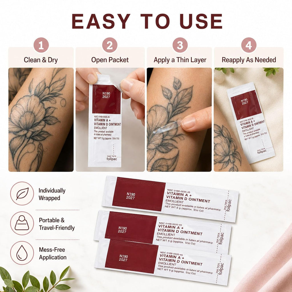 A&D Ointment Tattoo Aftercare Cream, 30 Pcs Tattoo Scar Repair Gel & Tattoo Ointment - Professional Vitamin