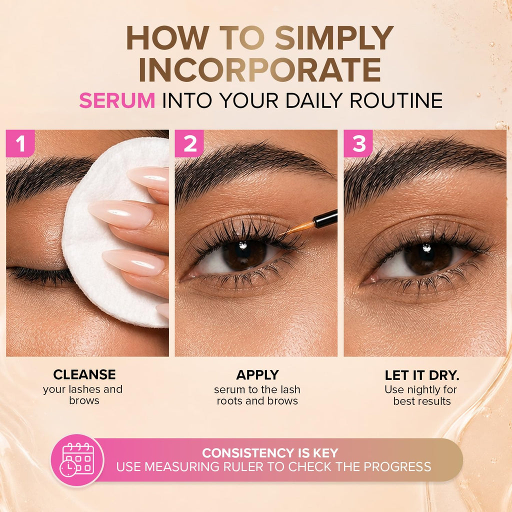 Korean Lash Serum for Eyelash Growth (0.17fl.oz / 5ml) | Thickness and Growth Serum | Eyebrow & Eyelash Enhancing