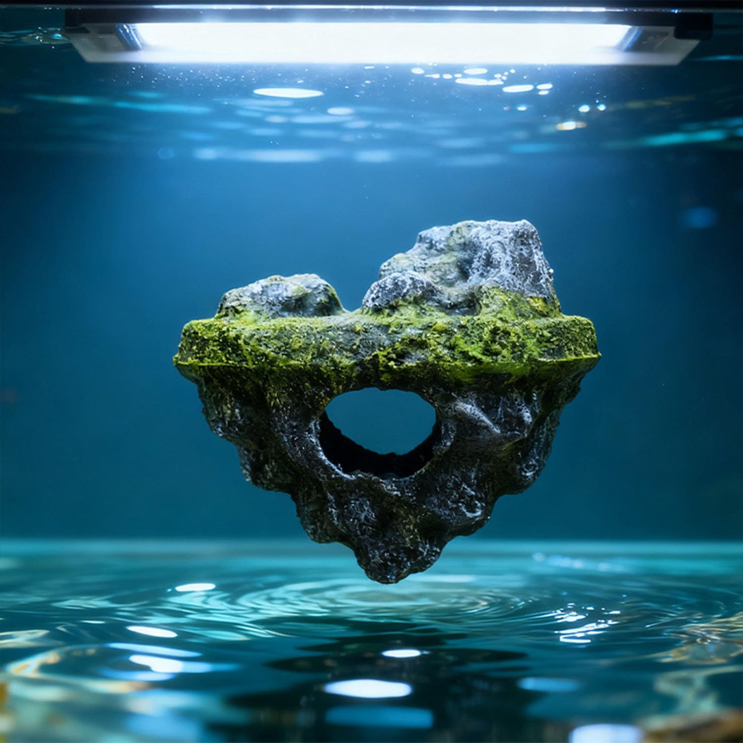 Aquarium Floating Island Decorations,Floating Fish Tank Decorations,Fisherman Aquarium Decor Island