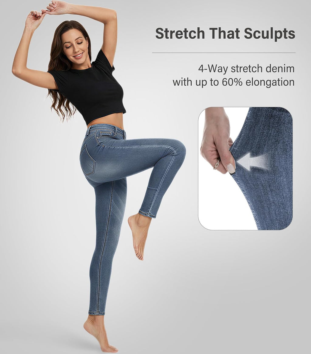 Ultra Stretch Skinny Jeans for Women with Pockets