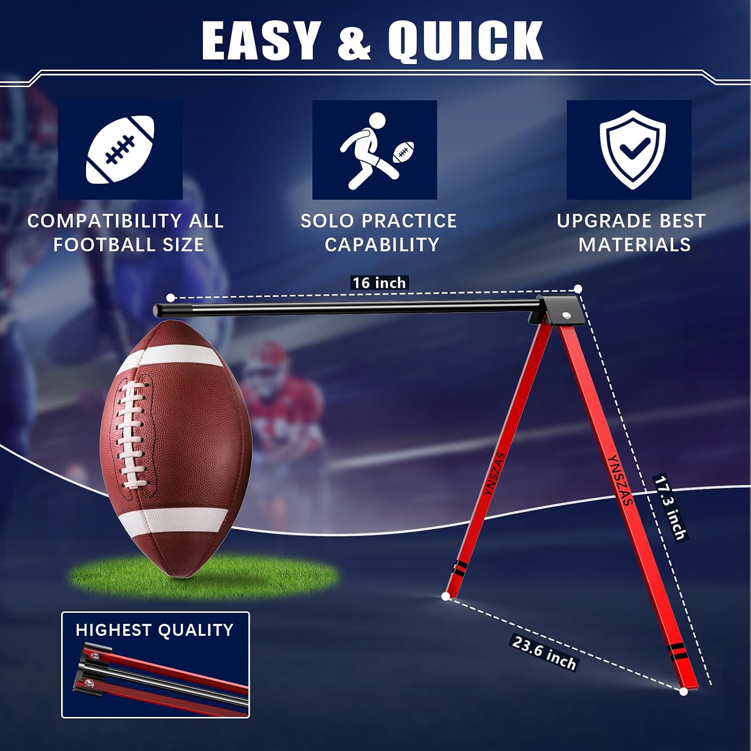𝙉𝙀𝙒 Football Kicking Tee, Portable Field Goal Kicking Holder Stand, Kickoff Tee Compatible with All Football Sizes