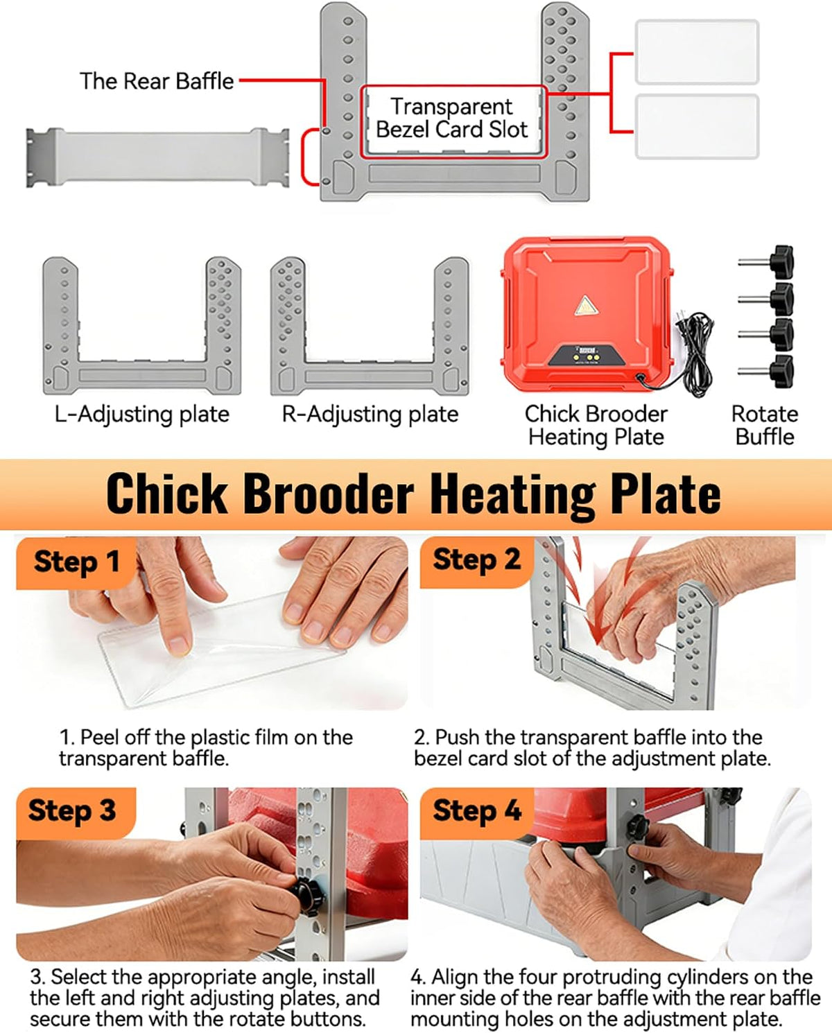 Chicken Brooder Plate, Smart Chick Heat Brooder Adjustable Temperature with LCD Display, 50W Chick Heater with