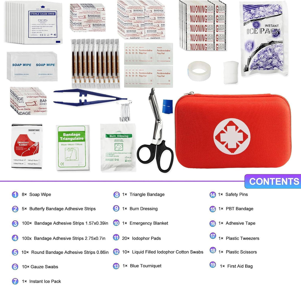 Car First Aid Kits 275Pcs Survival Gear Home Travel Size Small Emergency Kit Tactical Hiking EVA Camping Essentials